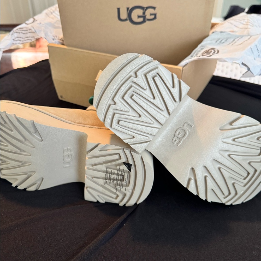 UGG Tan Ankle Boots with Distinctive Tread